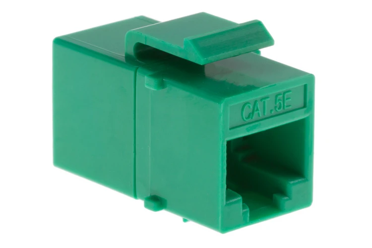 Cat5e RJ45 Inline Coupler Type Keystone Jack, Green