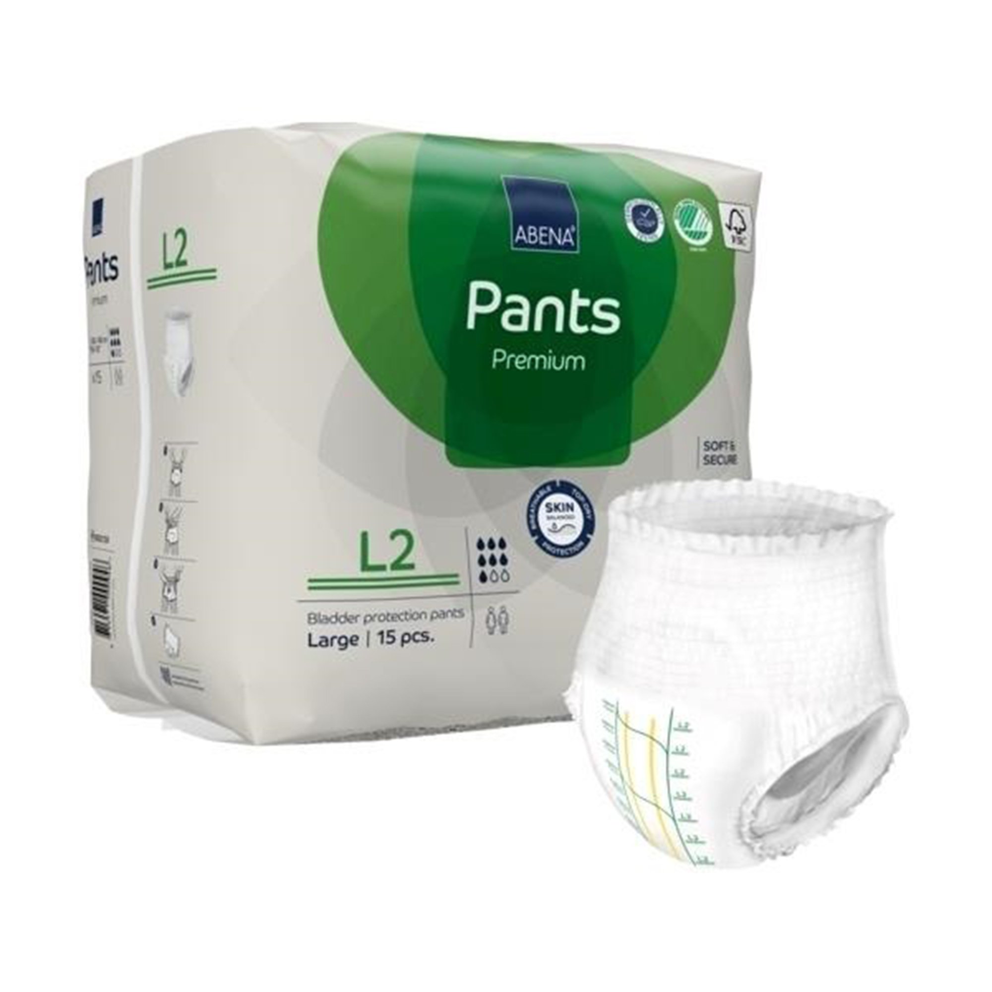 Abena Premium Pants L2 Incontinence Brief, Large MK 1218234