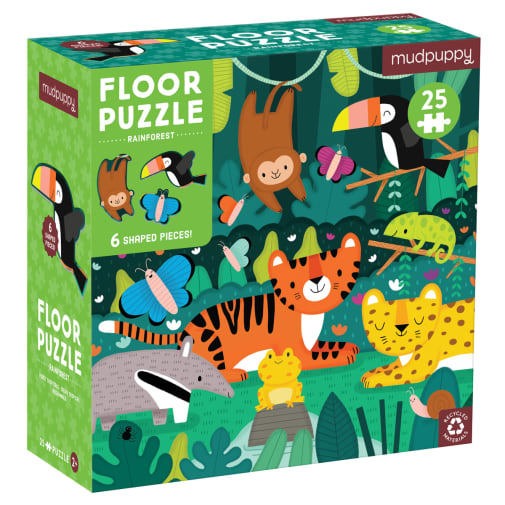 Rainforest 25 Piece Floor Puzzle with Shaped Pieces