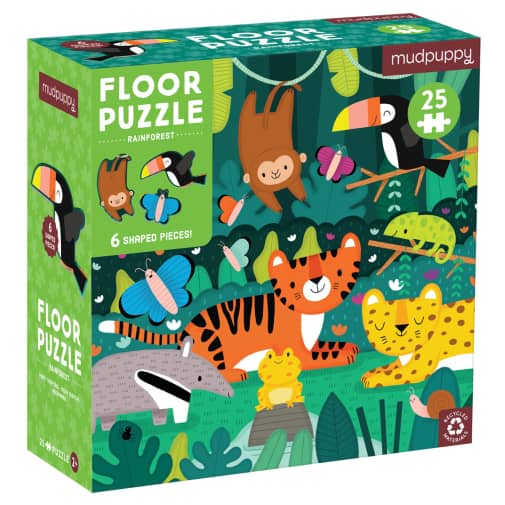 Mudpuppy Rainforest 25 Piece Floor Puzzle with Shaped Pieces
