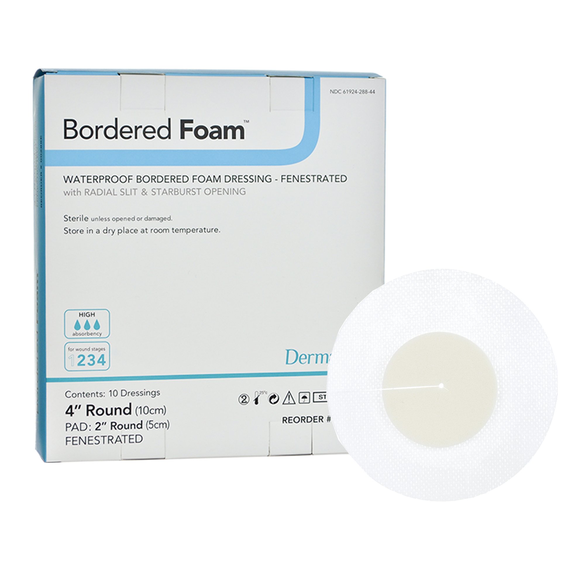 BorderedFoam Adhesive with Border Foam Dressing, 4-Inch Round MK 946278