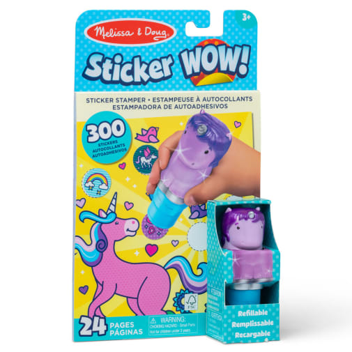 Melissa & Doug Sticker WOW! Activity Pad & Sticker Stamper - Purple Unicorn