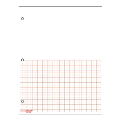 Graph Paper, Classic Half-sheet 1/4" Squares (100 sheet pack) - Red