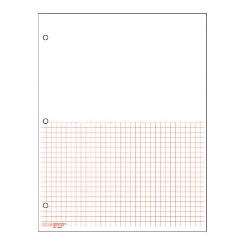 Graph Paper, Classic Half-sheet 1/4" Squares (100 sheet pack) - Red