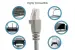 Cat6A Shielded Ethernet Patch Cable, Half-moon Boot, 15 ft, Gray