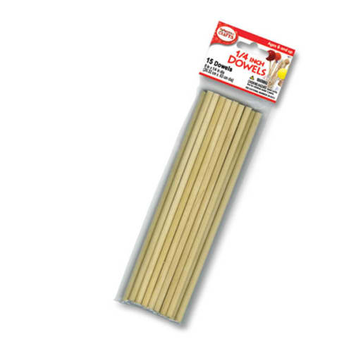 Wooden 1/4" Dowels (15 pieces)