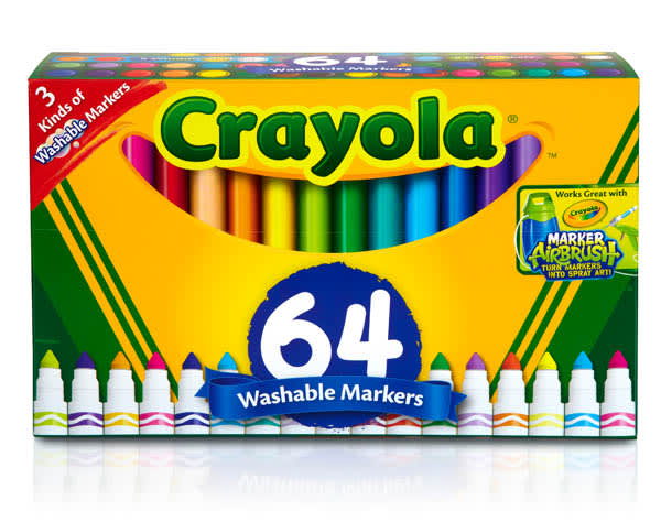 Crayola Washable Broad Line Markers Variety Pack,  64 Count