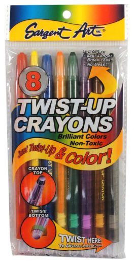 Scholastic Twist-Up Crayons, Assorted Colors, Pack Of 8 Crayons