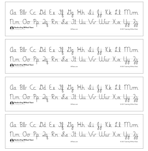 Cursive Alphabet Desk Strips (4 per pack)