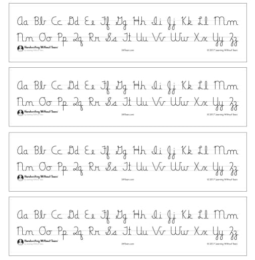 Handwriting Without Tears Cursive Alphabet Desk Strips (4 per pack)