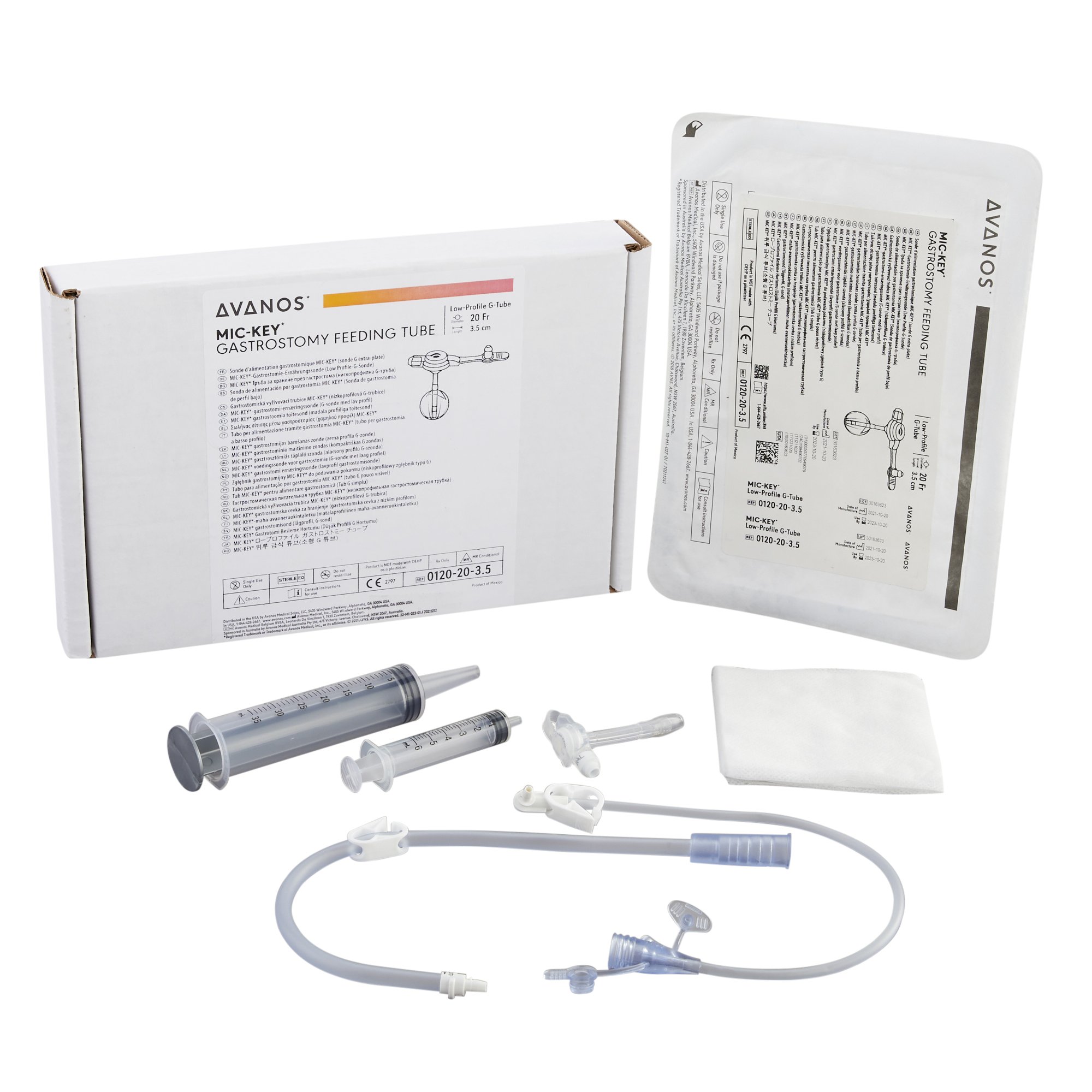 Mic-Key Low Profile Gastrostomy Feeding Tube Kit, 20 Fr., 3.5 cm Tube MK 363300