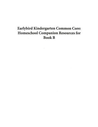 Homeschool Companion for Earlybird Common Core Resources B Cards