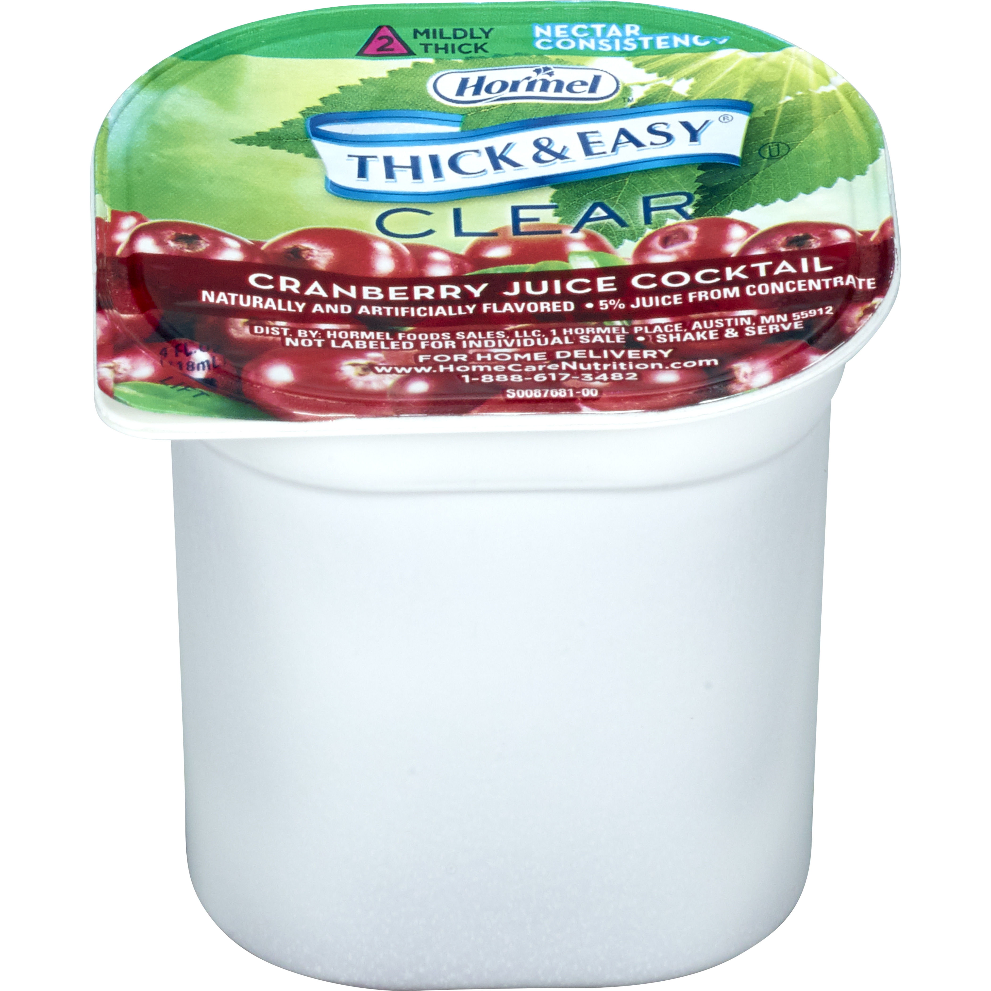 Thick & Easy Nectar Consistency Cranberry Juice Cocktail Thickened Beverage MK 732813