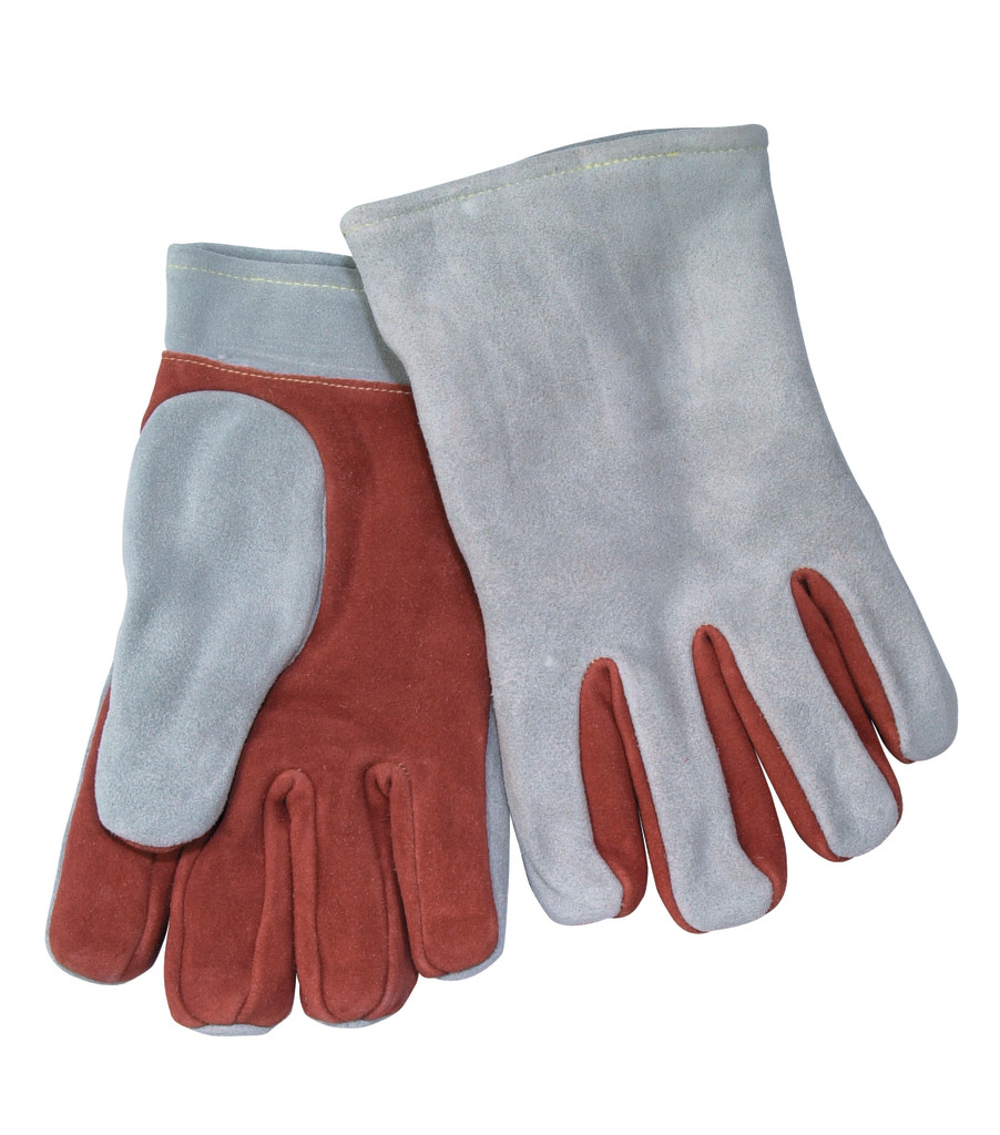 Leather Heat Resistant Gloves: 11” Length, 2-Ply, , large image number 0