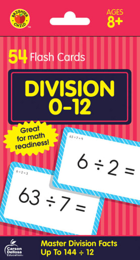 Division 0-12 Flash Cards