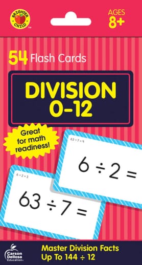 Division 0-12 Flash Cards