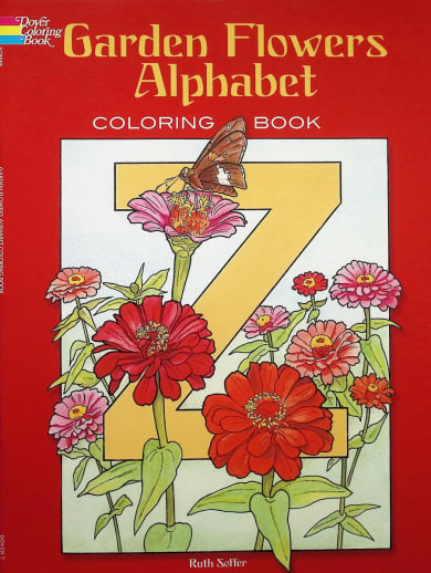 Garden Flowers Alphabet Coloring Book