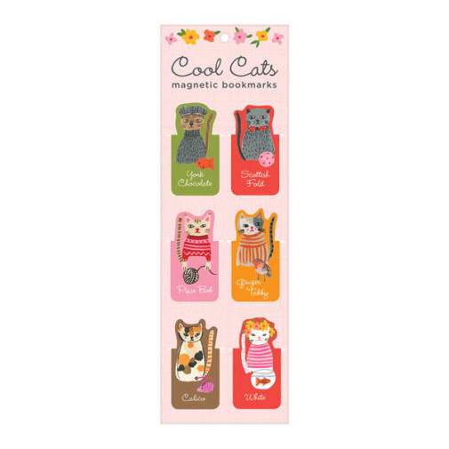 Cool Cats Magnetic Bookmarks (Set of 6)