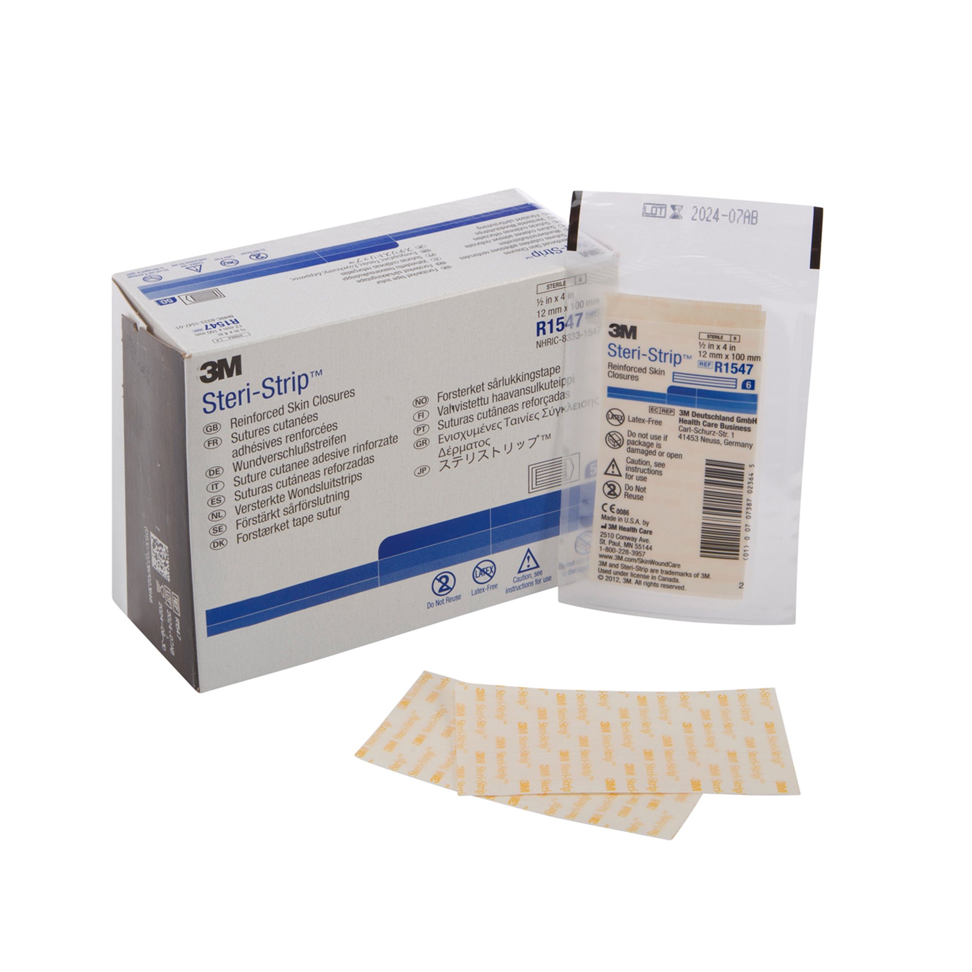 3M Steri-Strip Skin Closure Strips, 1/2 x 4 inch, Reinforced Strip, White MK 5785