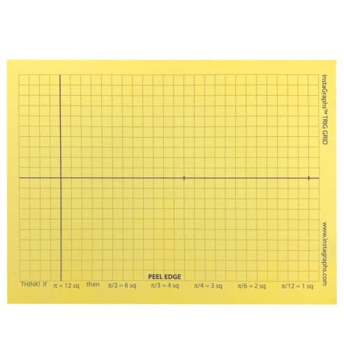 InstaGraphs Trig Grid with Marked Axis (4" x 4" Pad)