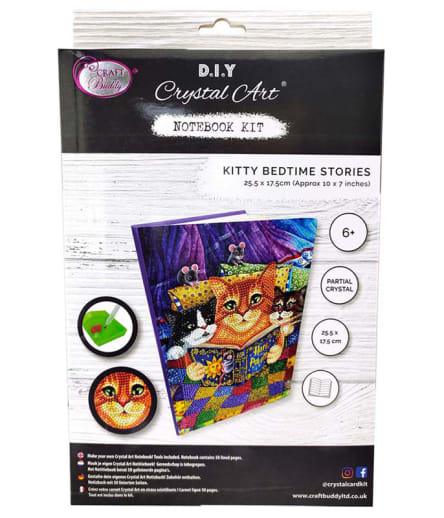 Crystal Art Notebook Kit - Kitten Bedtime