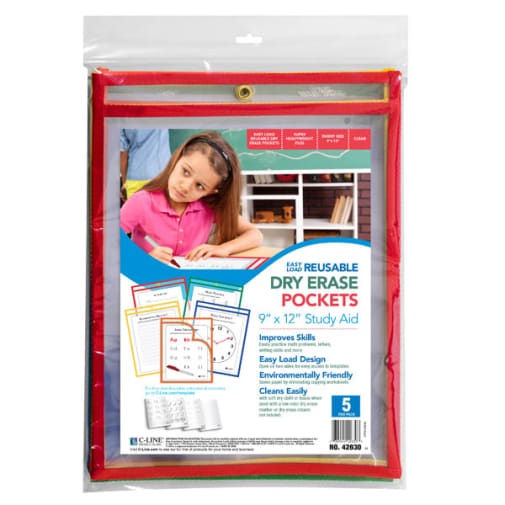 Dry Erase Pockets - 9" x 12" Super Heavyweight (pack of 5)