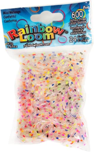 Mixed Confetti Bands (600 bands and 24 c-clips)