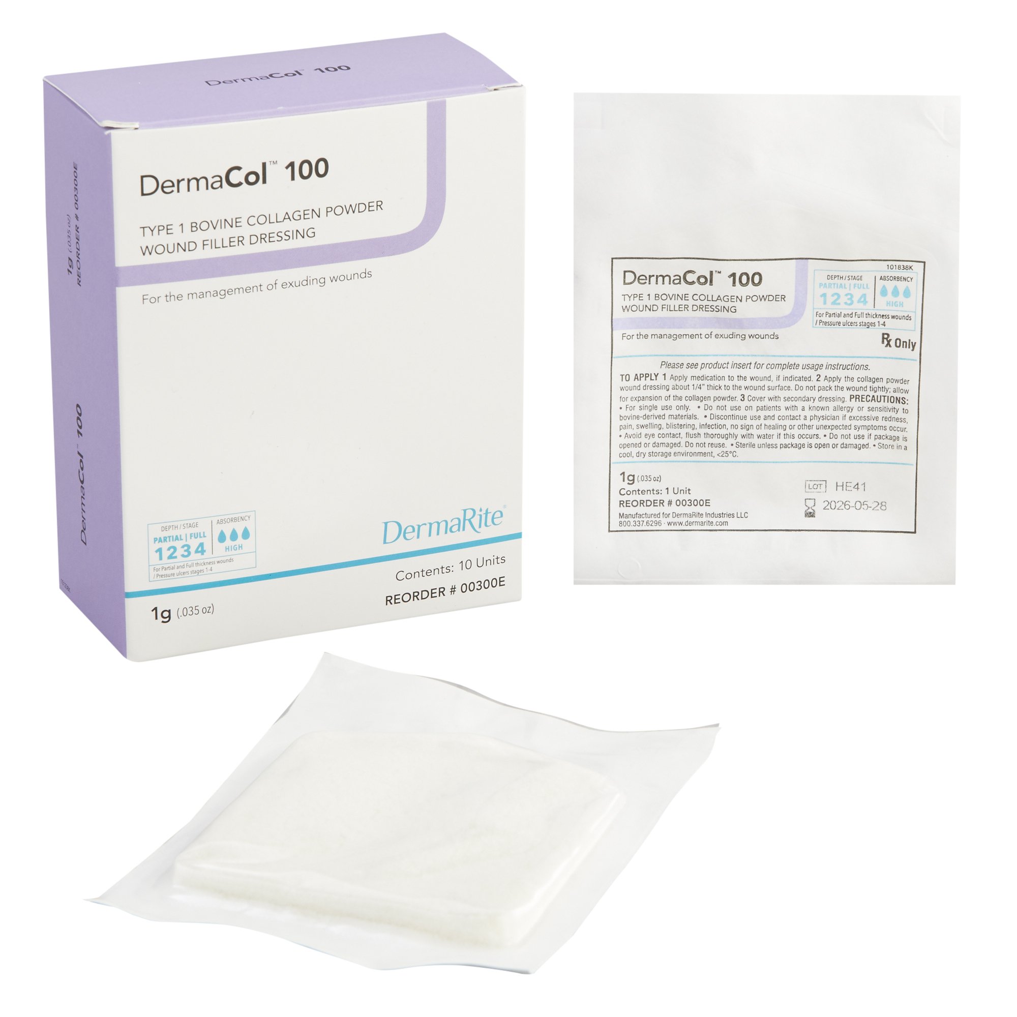 DermaCol 100 Wound Filler Dressing, 1 Gram MK 1110964