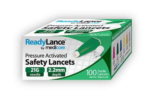 Safety Lancet ReadyLance 21 Gauge Retractable Pressure Activated Finger MK 926837