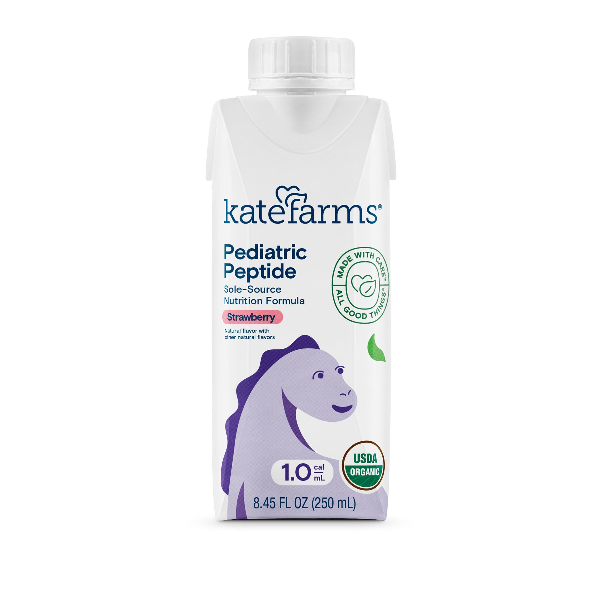 Pediatric Oral Supplement Kate Farms Pediatric Peptide Strawberry Flavor 8.45 oz. / 250 mL Reclosable Carton Liquid Organic Pea Protein MK 1262726