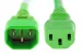 AC Power Cord, C13 to C14, 18 AWG, 6ft, Green