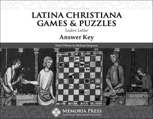 Latina Christiana: Games & Puzzles Student Answer Key, Fourth Edition