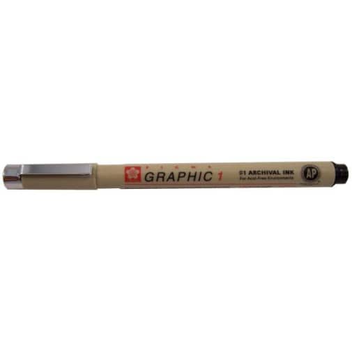 Pigma Graphic Pen, Black - 1 mm Tip