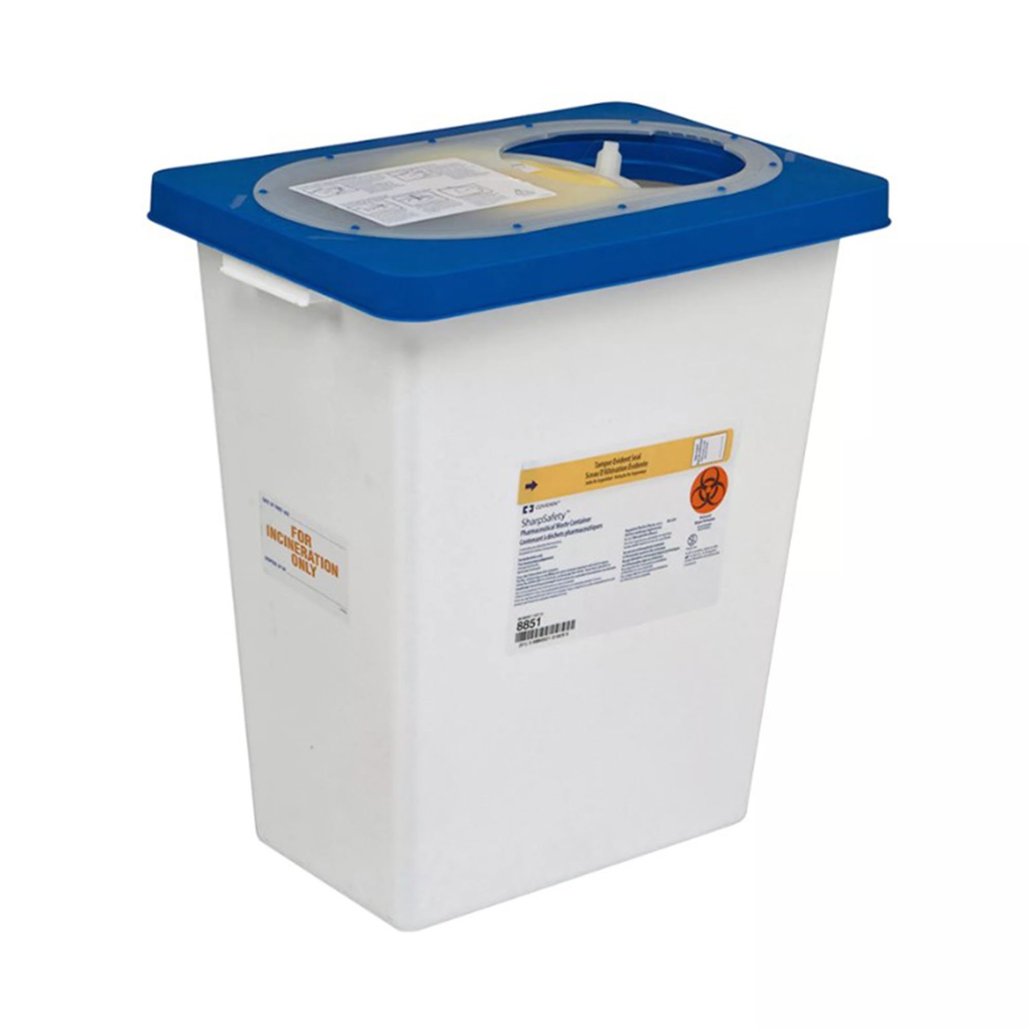 SharpSafety Pharmaceutical Waste Container, 8 Gallon, 17.75 x 11 x 15.5 Inch MK 419175