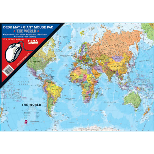 World Desk Mat and Giant Mouse Pad (17"x 27")