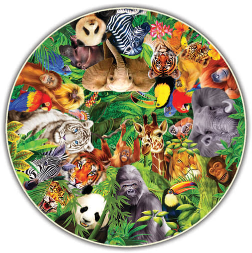 Wild Animals 500 Piece Puzzle with poster insert (Round Table Collection)
