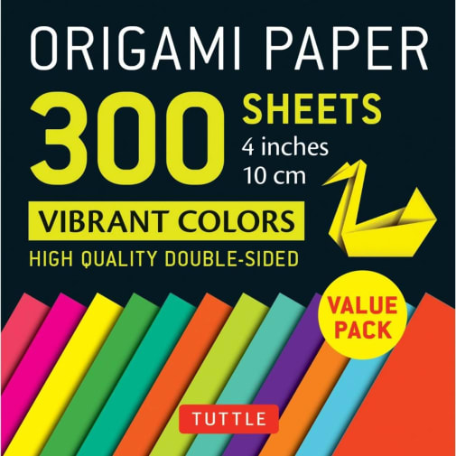 Origami Paper 300 Sheets Vibrant Colors 4" (10 cm)