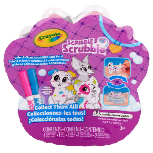 BJU Press Crayola Scribble Scrubbie Mini Tub, Purple Pets