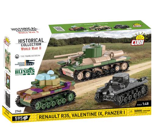 COBI Renault R35, Valentine IX, Panzer I Set - 595 pieces (World War II Historical Collection)