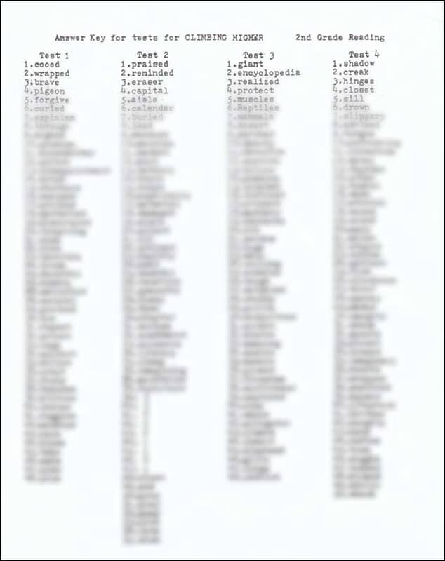 Climbing Higher Test Answer Key