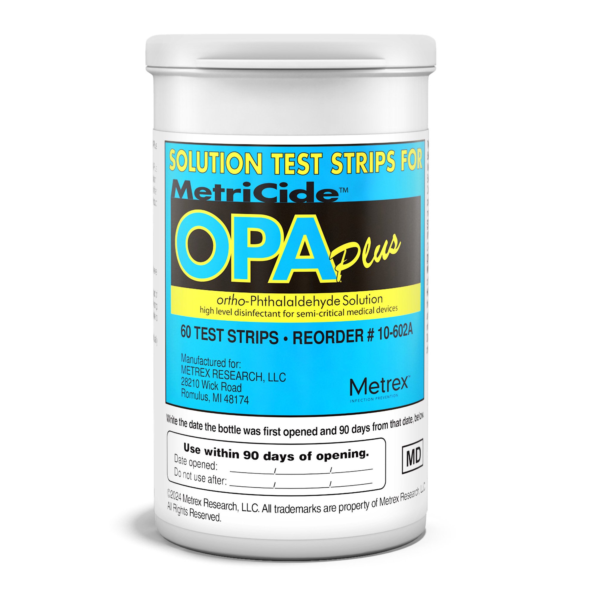 OPA Concentration Indicator MetriCide OPA Plus 60 Test Strips Single Use MK 1258326