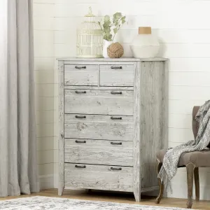 6-Drawer Tall Lingerie Chest - Rustic Style