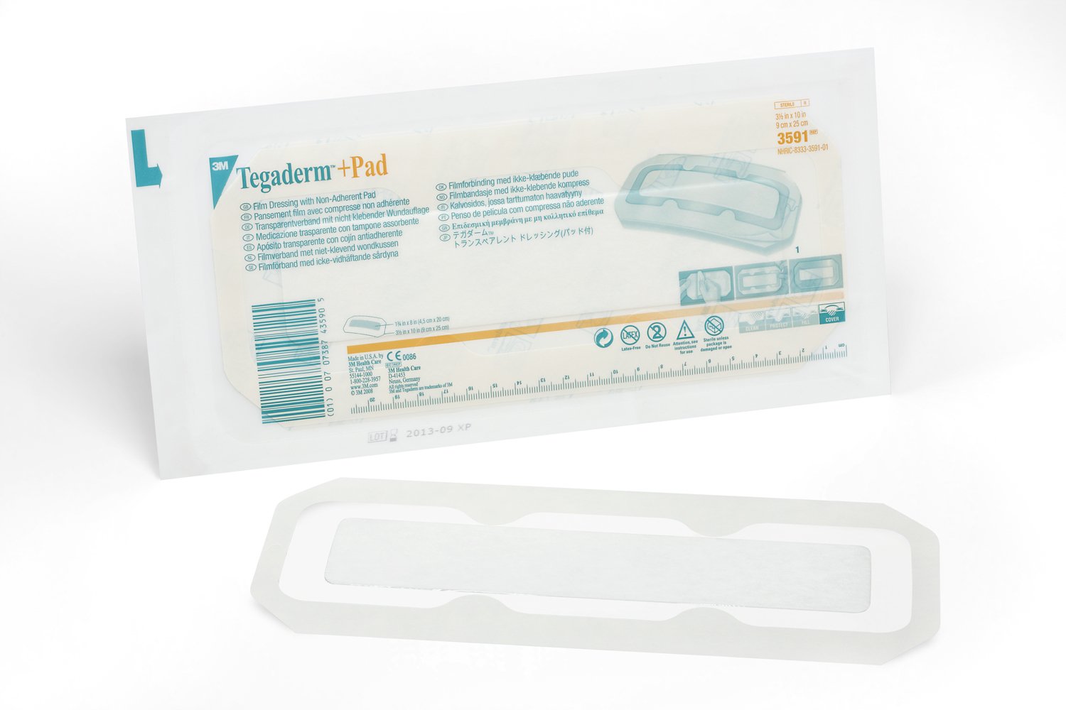 3M Tegaderm Transparent Film Dressing with Pad, 3-1/2 x 10 Inch MK 324100