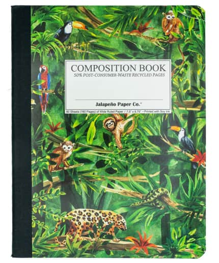 Jungle Animals Wide-Rule Composition Book - Jalapeno Paper Co. (7.5 x 9.75)