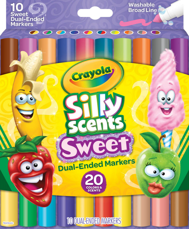 Silly Scents Fine Line Markers, Sweet, 10 Count, Crayola.com