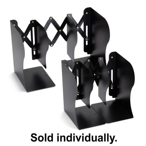 Adjustable Bookends, Expandable 4" - 18" Black