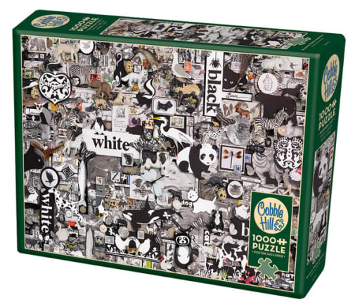 Cobble Hill Black and White Animal Collage Jigsaw Puzzle (1000 piece)