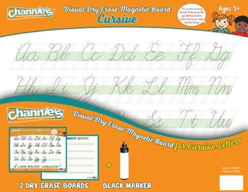 Visual Dry Erase & Magnetic Board for Cursive (2-Pack)