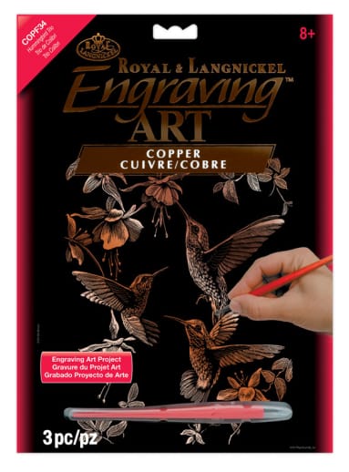 Engraving Art - Hummingbird Trio (Copper Foil)