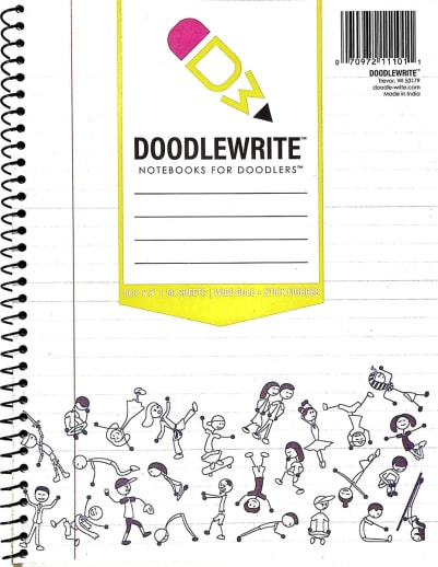 DoodleWrite Wide Ruled + Stick Figures One Subject Notebook